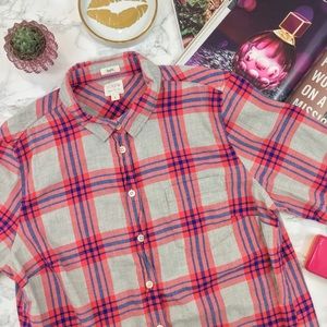J.Crew Pink & Gray Boy Fit Button Down Shirt